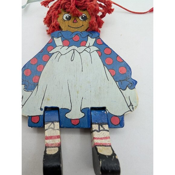 Kurt Adler Mcmillian 1991 ornament raggedy Doll wooden Xmas 4.25" Move Legs - Picture 3 of 8